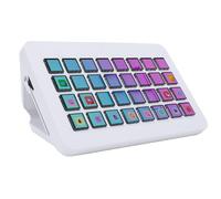 Leftwei Tastiera Macro, Controller di Controllo Streaming con 32 Tasti LCD Personalizzabili, Controller da Studio Programmabile Funzionamento One Touch per PC, Postazione di Lavoro (WHITE)