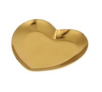 Leftwei Tavolozza per Nail Art a Forma di Cuore con Finitura Liscia per Mescolare i Colori a Casa o in Salone, Materiale in Acciaio Inossidabile, 8,5 X 8,5 Cm (GOLD)