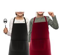 LEFUNDA® 2 grembiuli da cucina impermeabili con 3 tasche, regolabili, spalline lunghe per barbecue, per bambini, uomini e donne, cucina, ristorante, bar