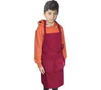 LEFUNDA® Grembiule da Cucina, Grembiule impermeabile con 3 Tasche, Grembiule da Barbecue, Regolabile con Nastri Lunghi, Per Uomo e Donna, Figli, bambino, Cucina (Nero e Rosso)