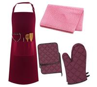 LEFUNDA® Grembiule da cucina impermeabile con 3 tasche, grembiule regolabile per griglia con nastri lunghi, grembiule da cucina per uomini e donne, cucina, ristorante, caffè, L