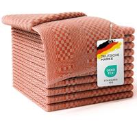 LEFUNDA® Set di 10 Strofinacci Cucina - Asciugamani da cucina in 100% cotone, 220 GSM, Morbidi e Super Assorbenti, Facilmente Lavabile, 50x70cm (arancione, 10)