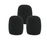 LEFXMOPHY SM57 Parabrezza di ricambio in schiuma per microfono vocale Shure SM57, filtro pop per microfono vocale, copertura nera con cancellazione del rumore, confezione da 3