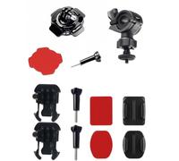 LEFZUR 12 in 1 Kit Accessori Action Cam, Supporto Casco Flessibile e Supporto Manubrio Compatibile con GoPro, Insta360, DJI, Adesivo per Casco Moto, Bici, Casco da Sci, Superfici Piane e Curve