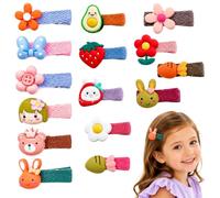LEFZUR 15 pezzi di fermagli per capelli per bebè, Mini accessori colorati in tessuto e acrilico, Delicati per i capelli fini delle bambine, Ideali per feste, foto e uso quotidiano