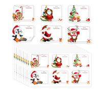 LEFZUR 60 Pezzi Etichette Natalizie in Tedesco da Scrivere, Adesivi Natalizi per Pacchetti, Etichette Adesive Natale, Etichette Natalizie per Regali, Adesivi per Decorazioni di Natale