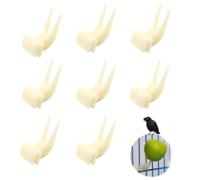 LEFZUR Set di 8 Pinze Osso di Seppia per Uccelli, Clip Cibo Frutta Verdura in PP, Accessorio Gabbia Leggero per Pappagallino Calopsitte Canarino & Uccelli Piccoli