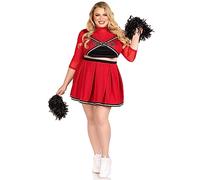 Leg Avenue 3 PC Varsity Babe, includes crop top with cheer logo, pleated skirt, and pom poms