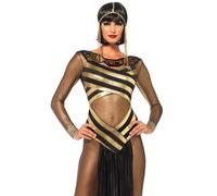 Leg Avenue 3PC. Abito catsuit Nile Queen con colore nero/oro