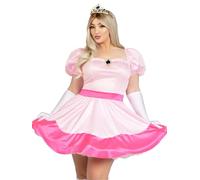 Leg Avenue 4 pezzi Pink Princess, include abito rifinito con paillettes, spilla a spillo, guanti e corona, rosa, 3X-4X