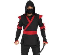 Leg Avenue 5PC Ninja incluye camisa con color negro/rojo