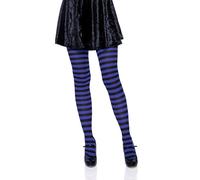 Leg Avenue 7100 - Calze a Righe, Un Formato, Nero/Blu Reale