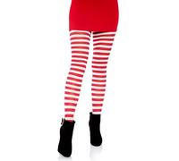 Leg Avenue 7100Q - Calze a Righe, Oversize, Bianco/Rosso