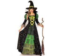 Leg Avenue - 8524006179 - Disguise per l'adulto - Modello 85240 - Storybook Witch Costume Set - Taglia M/L - Nero/Verde