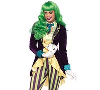 Leg Avenue 85589 Multicolore Wicked tricster Paillettes Finiture in Velluto e Raso Alta/Bassa Cerniera Posteriore Leggings a Righe Giacca/Costume (S/UK 6 - 8, 2 Pezzi