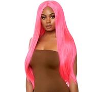 Leg Avenue A2864 Long Straight Center Part Parrucca, Rosa Fluo
