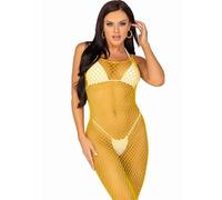 Leg avenue - abito lungo in rete giallo taglia unica