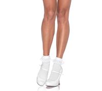 LEG AVENUE - CALZINI IN PIZZO BIANCO CON VOLANT