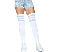 Leg Avenue Athlete Thigh Hi W/3 Stripe Top Collant, Rosa/Blu, Etichettalia Unica Donna