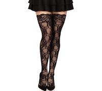 Leg Avenue Stay Up of Floral Lace 9985 Černá
