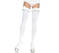 Leg Avenue Bas Fantaisie de Volant - Blanc, Taille Unique