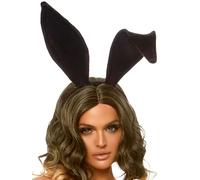 Leg Avenue Bendable Velvet Bunny Ears Accessorio, Nero (Black), Produttore: Taglia unicaUk 6-12 Donna