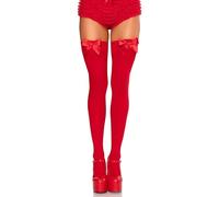 Leg Avenue Biancheria Intima Commestibile 100 Gr Opaque Thigh Highs with Satin Bow Rosso, Taglia U, Colore Unica, 73250