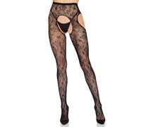 Leg Avenue Bloom Net Suspender Tights One Size - Black