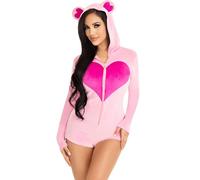 Leg avenue - body in velluto orsetto rosa m