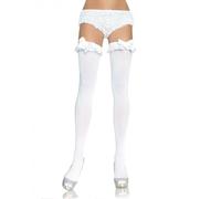 Sexy leg avenue collant con cosce trasparenti e opache - Taille: Taglia unica -1, Couleur: Bianco