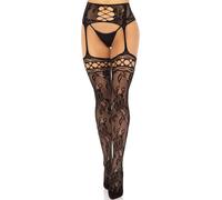 Leg avenue - calze regger in pizzo floreale nero