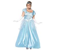 LEG AVENUE Classico costume da Cenerentola da donna, set con abito da ballo | Set da principessa da 3 pezzi: splendido abito da ballo turchese con tulle glitterato, elegante cerchietto e girocollo nero.