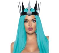 Leg avenue - corona maleficent in pelle sintetica con borchie nera