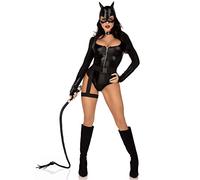 Leg Avenue Costume da 3 pezzi feroce felino di Halloween con body da donna, taglia S