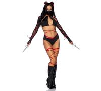 Leg Avenue Costume da ninja letale da donna, 5 pezzi