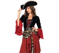 Leg Avenue crudele capitano di mare in costume, L, nero/bordeaux