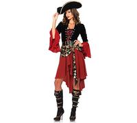 Leg Avenue Costume da capitano da pirata dei mari crudeli da donna, 2 pezzi, nero/bordeaux., Medium