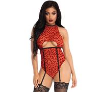 Leg Avenue Donna Sheer Backless Babydoll Not Applicable, Red, S/M