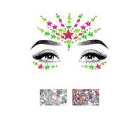 Leg Avenue Donna Vibe Neon Face Jewels Sticker,Taglia Unica(Multicolore)