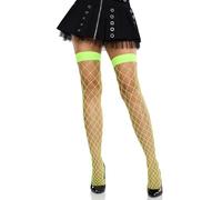 Leg Avenue Fence Net Thigh High Collant, Verde Fluorescente, Taglia Unica Donna