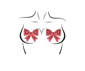 Leg Avenue Gioiello per capezzoli con Fiocco, Rosso