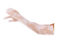 Leg Avenue - Guanti a Rete Floreale Bianchi Taglia Unica