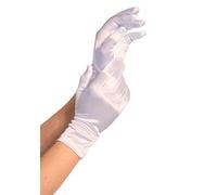 Leg Avenue Wrist Length Satin Gloves 2B White