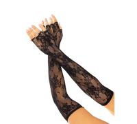 Leg Avenue Floral Net Fingerless Gloves 2034 Black