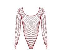 Leg Avenue High-Cut Industrial Net Bodysuit 89377 Burgundy