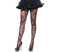 Leg Avenue nero rose Skull net collant, taglia unica