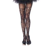 Leg Avenue Plus Size Floral Net Pantyhose Black