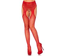 Leg Avenue Reggicalze a rete cristallizzata Colore rosso