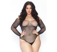 Leg Avenue Rhinestone long sleeve fishnet Black Color