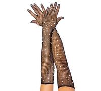 Leg Avenue Rhinestone Opera Length Gloves 2038 Black